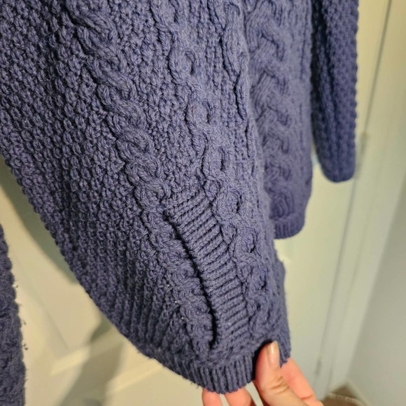 Aran Crafts Wool Blue Zip Up Sweater Sz XS - Picture 8 of 9